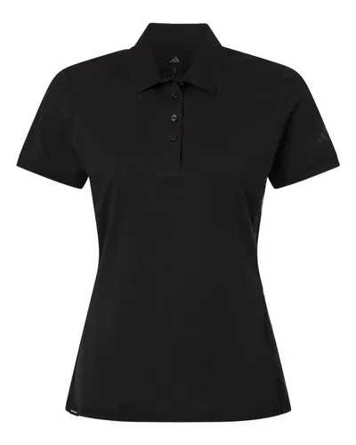 Adidas A1016 Women's Ultimate365 Tour Twistknit Polo in Black — blank polo, front view