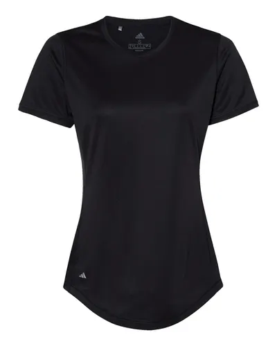 Adidas A377 Women's Sport T-Shirt in Black — blank t-shirt, front view