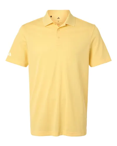 Adidas A430 Men's Performance Piqué Polo in Almost Yellow — blank polo, front view