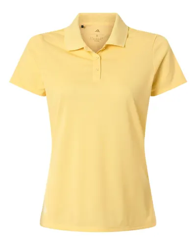 Adidas A431 Women's Performance Piqué Polo in Almost Yellow — blank polo, front view