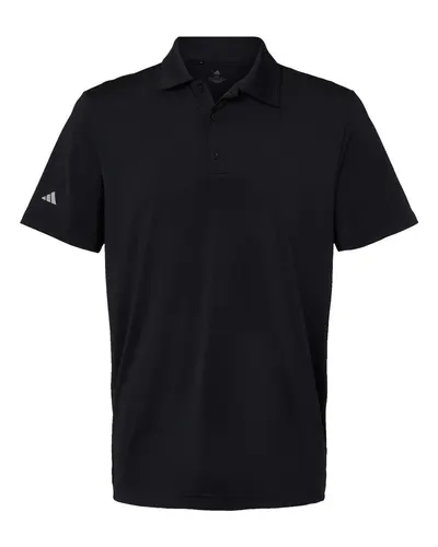 Adidas A514 Men's Ultimate365 Solid Polo in Black — blank polo, front view