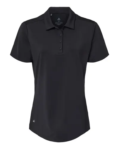 Adidas A515 Women's Ultimate365 Solid Polo in Black — blank polo, front view