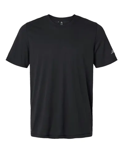 Adidas A556 Men's Blended T-Shirt in Black — blank t-shirt, front view