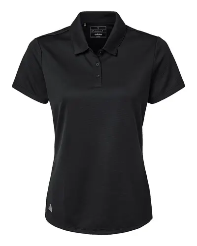 Adidas A581 Women's Micro Piqué Polo in Black — blank polo, front view