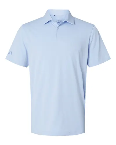 Adidas A590 Men's Blended Polo in Blue Dawn Melange — blank polo, front view