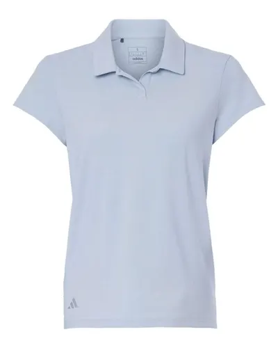 Adidas A690 Women's Blended Polo in Blue Dawn Melange — blank polo, front view