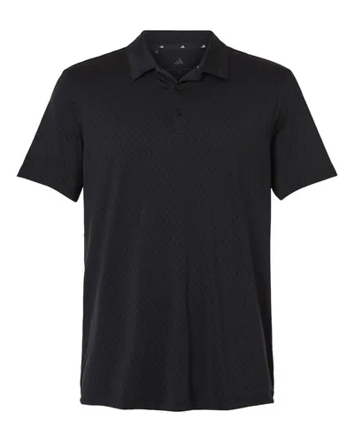 Adidas A716 Men's 4-Way Stretch Printed Polo in Carbon — blank polo, front view