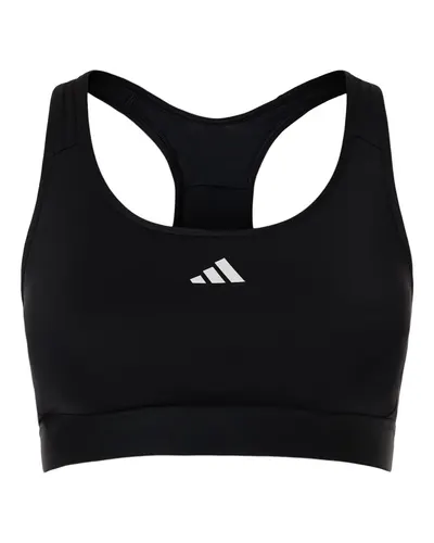 Adidas AT750 Women's Techfit Compression Racerback Sports Bra in Black — blank garment, front view