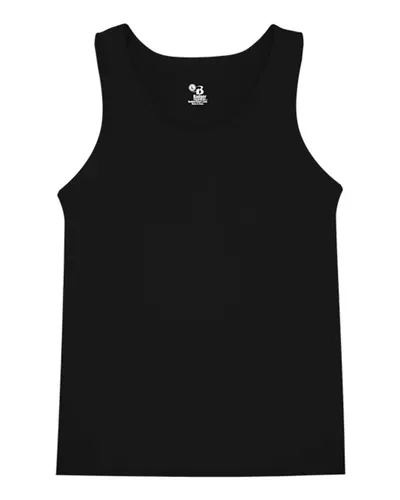 Alleson Athletic 2662 Youth B-Core Tank Top in Black — blank tank top, front view