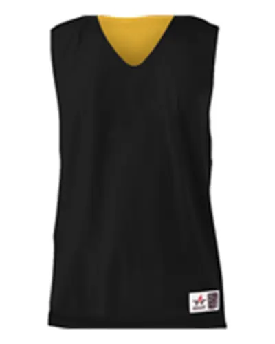 Alleson Athletic 560RY Youth Reversible Mesh Tank in Black/ Gold — blank tank top, front view