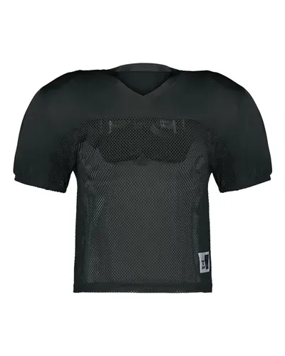 Alleson Athletic 712Y Youth Practice Football Jersey in Black — blank t-shirt, front view