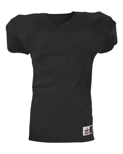 Alleson Athletic 751Y Youth Pro Game Football Jersey in Black — blank t-shirt, front view