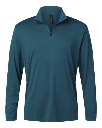 AllPro 41870 Men's Pro-Lock Performance Quarter-Zip Pullover in Atlantic Blue — blank garment, front view