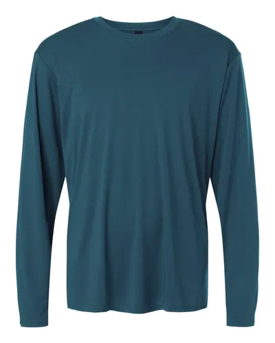 AllPro 48400 Unisex Pro-Lock Performance Long Sleeve T-Shirt in Atlantic Blue — blank long sleeve tee, front view