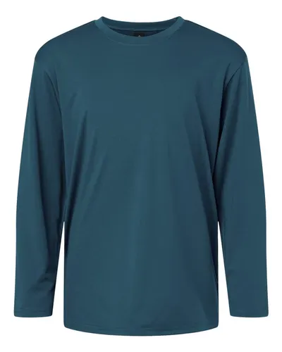 AllPro 48400Y Youth Pro-Lock Performance Long Sleeve T-Shirt in Atlantic Blue — blank long sleeve tee, front view