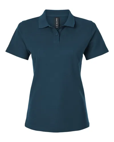 AllPro 62800L Women's Pique Polo in Atlantic Blue — blank polo, front view