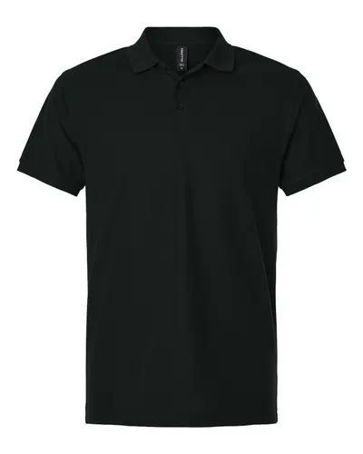 AllPro 62800T Men's Tall Pique Polo in Black — blank polo, front view