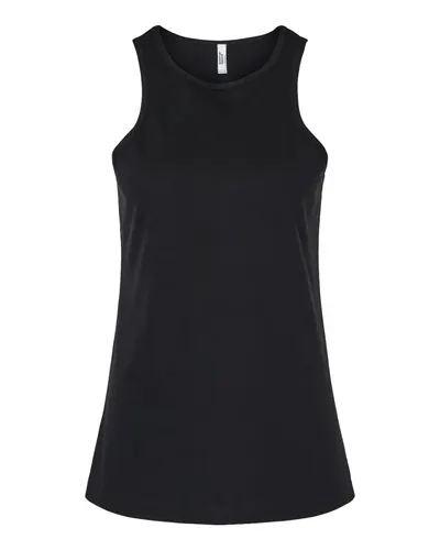 American Apparel 101CVC Women's CVC Tank in Black — blank tank top, front view