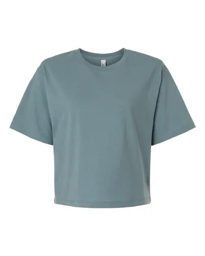American Apparel 102 Women's Fine Jersey Boxy Tee in Arctic — blank t-shirt, front view
