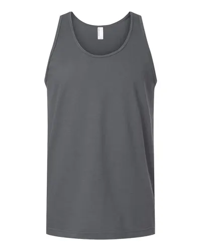 American Apparel 2408 Unisex Fine Jersey Tank in Asphalt — blank tank top, front view