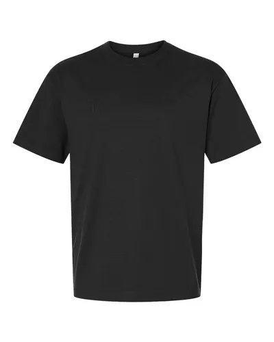 American Apparel 9001 Unisex Super Heavyweight Tee in Black — blank t-shirt, front view