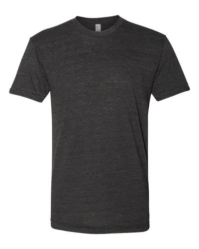 American Apparel TR401USA Unisex USA-Made Triblend Track Tee in Tri-Black — blank t-shirt, front view