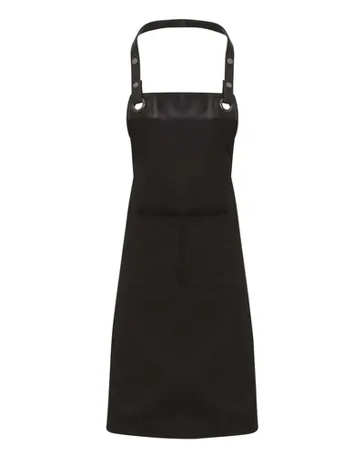 Artisan Collection by Reprime RP123 Espresso Bib Apron in Black/ Black — blank garment, front view