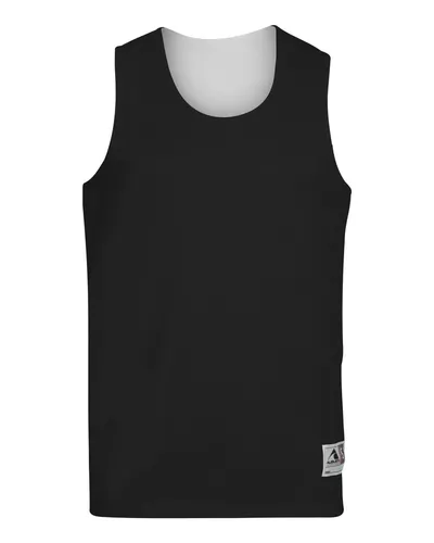 Augusta Sportswear 149 Youth Reversible Wicking Tank Top in Black/ White — blank tank top, front view