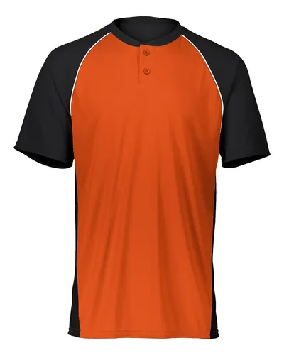 Augusta Sportswear 1560 Men's Limit Jersey in Black/ Orange/ White — blank t-shirt, front view