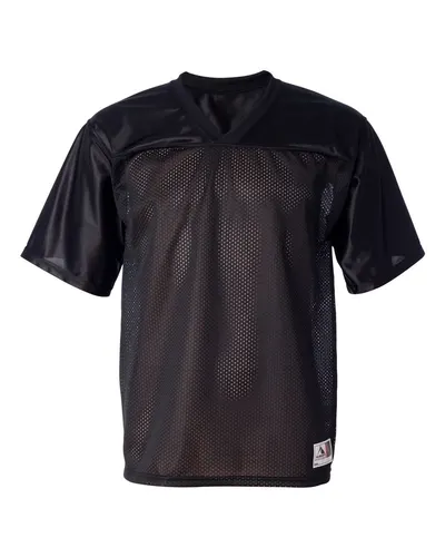 Augusta Sportswear 257 Men's Stadium Replica Football Jersey in Black — blank t-shirt, front view
