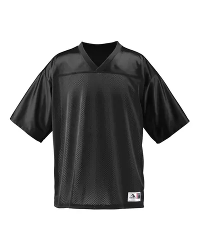 Augusta Sportswear 258 Youth Stadium Replica Jersey in Black — blank t-shirt, front view