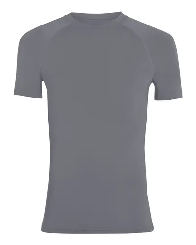 Augusta Sportswear 2601 Youth Hyperform Compression Raglan T-Shirt in Graphite — blank t-shirt, front view