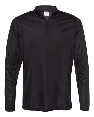 Augusta Sportswear 2785 Men's Attain Color Secure® Performance Quarter-Zip Pullover in Black — blank garment, front view