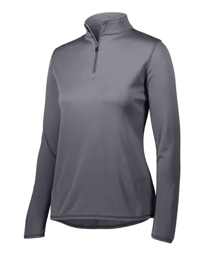 Augusta Sportswear 2787 Women's Attain Color Secure® Performance Quarter-Zip Pullover in Graphite — blank garment, front view