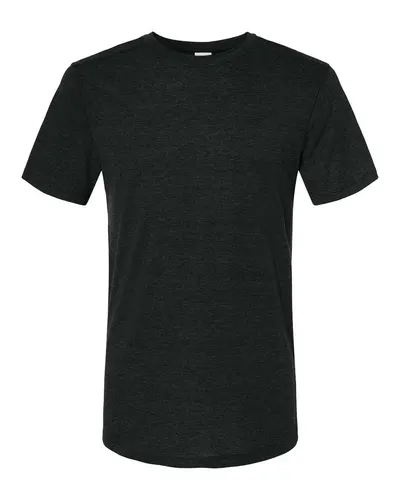 Augusta Sportswear 3065 Unisex Triblend T-Shirt in Black Heather — blank t-shirt, front view