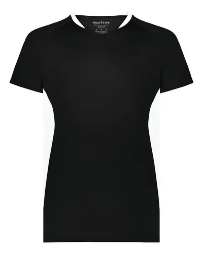 Augusta Sportswear 322240 Unisex Octane Soccer Jersey in Black/ White — blank t-shirt, front view