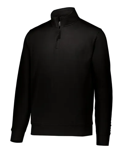 Augusta Sportswear 5422 Men's 60/40 Quarter-Zip Pullover in Black — blank garment, front view