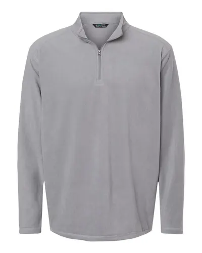 Augusta Sportswear 6863 Unisex Eco Revive™ Micro-Lite Fleece Quarter-Zip Pullover in Athletic Grey — blank fleece pullover, front view