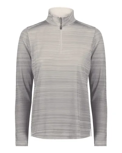 Augusta Sportswear 7012 Women's Pursuit Quarter-Zip Pullover in Athletic Grey — blank garment, front view