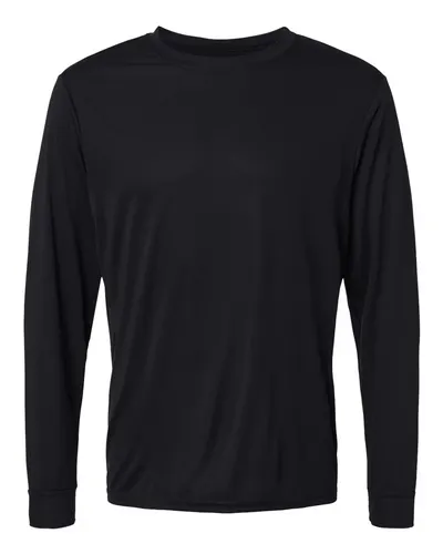Augusta Sportswear 788 Unisex Nexgen Performance Long Sleeve T-Shirt in Black — blank long sleeve tee, front view