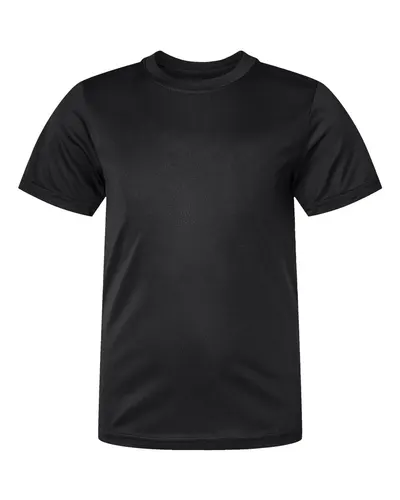 Augusta Sportswear 791 Youth Nexgen Performance T-Shirt in Black — blank t-shirt, front view