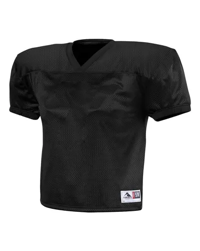 Augusta Sportswear 9505 Men's Dash Practice Jersey in Black — blank t-shirt, front view