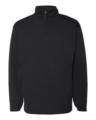 Badger 1480 Men's Performance Quarter-Zip Pullover in Black — blank garment, front view
