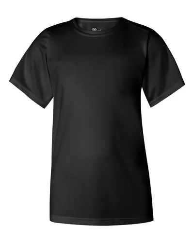 Badger 2120 Youth B-Core T-Shirt in Black — blank t-shirt, front view