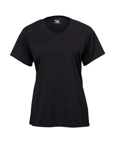 Badger 2160 Girls' T-Shirt in Black — blank t-shirt, front view
