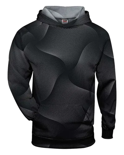 Badger 2413 Youth Warp Hooded Long Sleeve T-Shirt in Black — blank hooded sweatshirt, front view