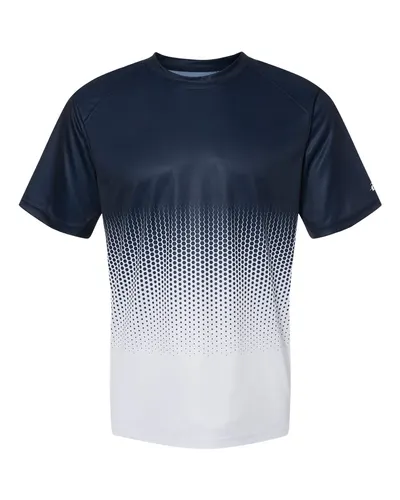 Badger 4220 Men's Hex 2.0 T-Shirt in Navy — blank t-shirt, front view