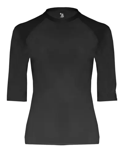 Badger 4627 Men's Pro-Compression Half Sleeve T-Shirt in Black — blank t-shirt, front view