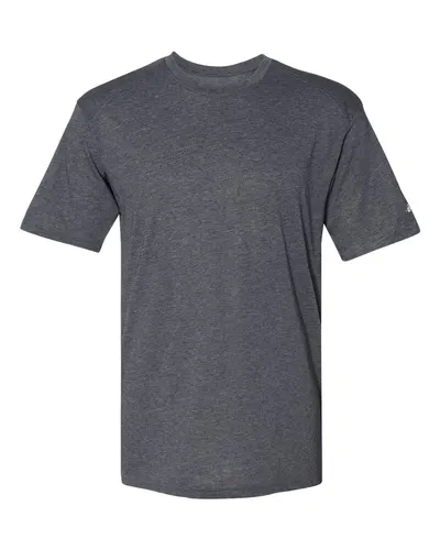 Badger 4940 Men's Triblend Performance T-Shirt in Navy Heather — blank t-shirt, front view