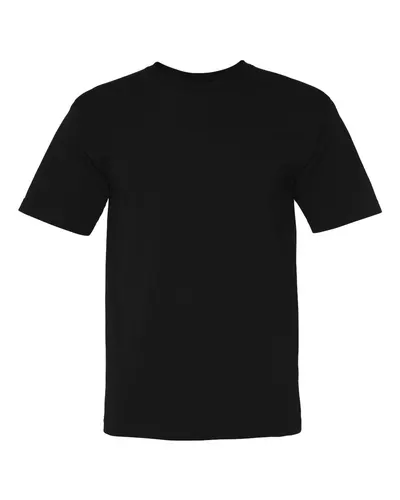 Bayside 5040 Unisex USA-Made Midweight T-Shirt in Black — blank t-shirt, front view